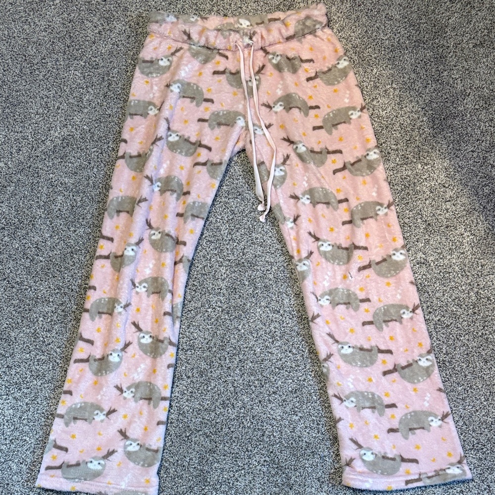 Cozy Pink Sloth Pajama Pants